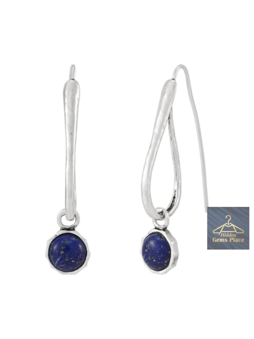 Sterling Silver Blue Lapis Drop Earrings French Wire